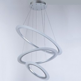 3 Anel DIY Forma Acrílico Pingente Luz Teto Lâmpadas Lustre Iluminação