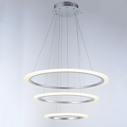 3 Anel DIY Forma Acrílico Pingente Luz Teto Lâmpadas Lustre Iluminação