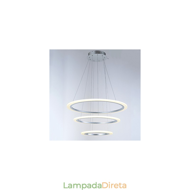 3 Anel DIY Forma Acrílico Pingente Luz Teto Lâmpadas Lustre Iluminação