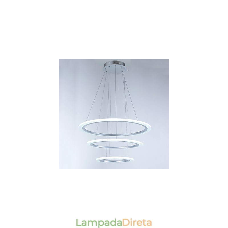 3 Anel DIY Forma Acrílico Pingente Luz Teto Lâmpadas Lustre Iluminação