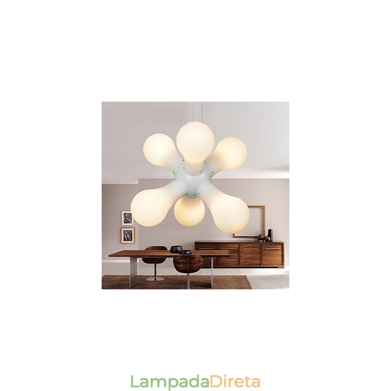 Luminária pendente de vidro simples