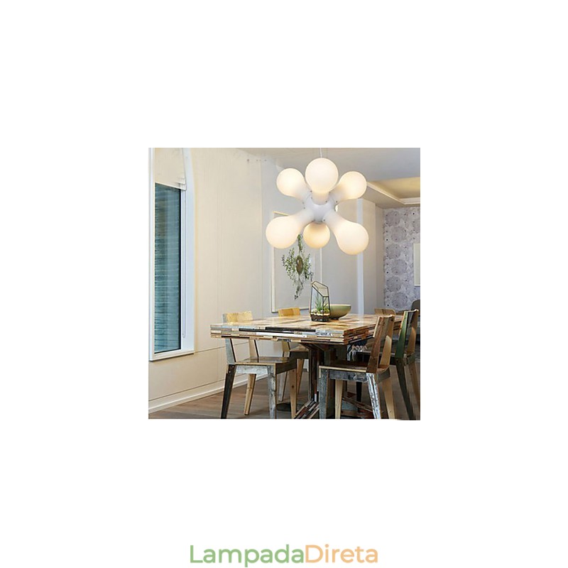 Luminária pendente de vidro simples