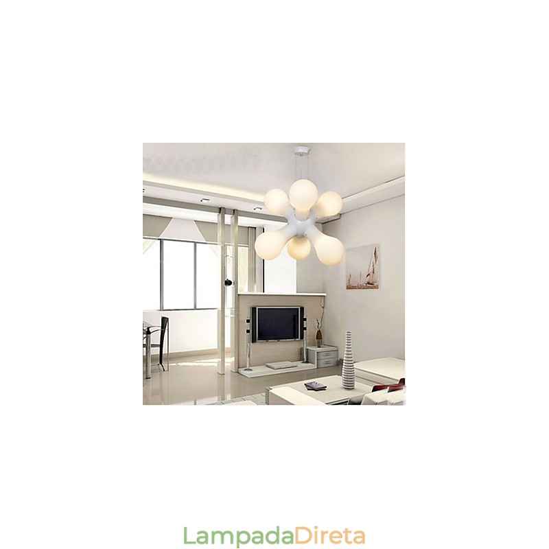 Luminária pendente de vidro simples