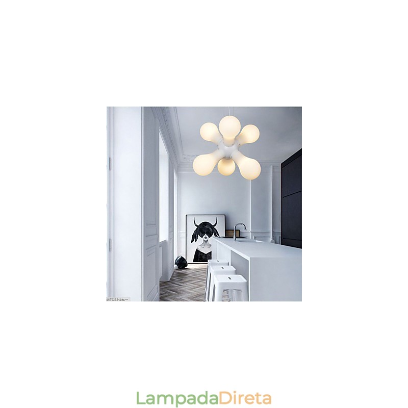 Luminária pendente de vidro simples