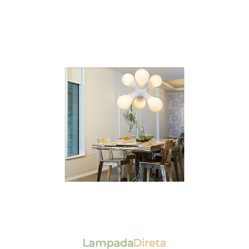 Luminária pendente de vidro simples
