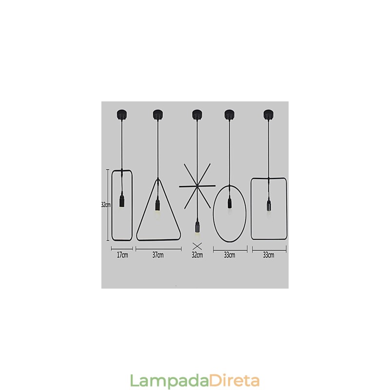 Lustre individual americano retrô de 5 cabeças em forma de ferro