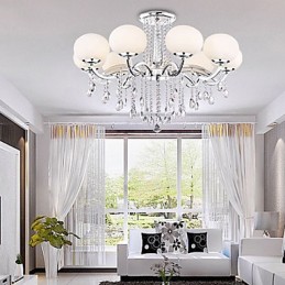 Lustre de Cristal Luxo Moderno Living 9 Luzes