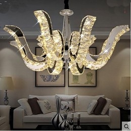Lâmpada de cristal moderna, luxuosa, vela, luminária pendente de cristal
