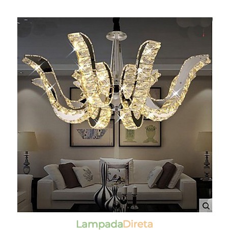 Lâmpada de cristal moderna, luxuosa, vela, luminária pendente de cristal Lâmpada de cristal moderna, luxuosa, vela, luminária pendente de cristal