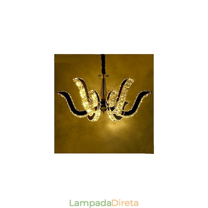 Lâmpada de cristal moderna, luxuosa, vela, luminária pendente de cristal