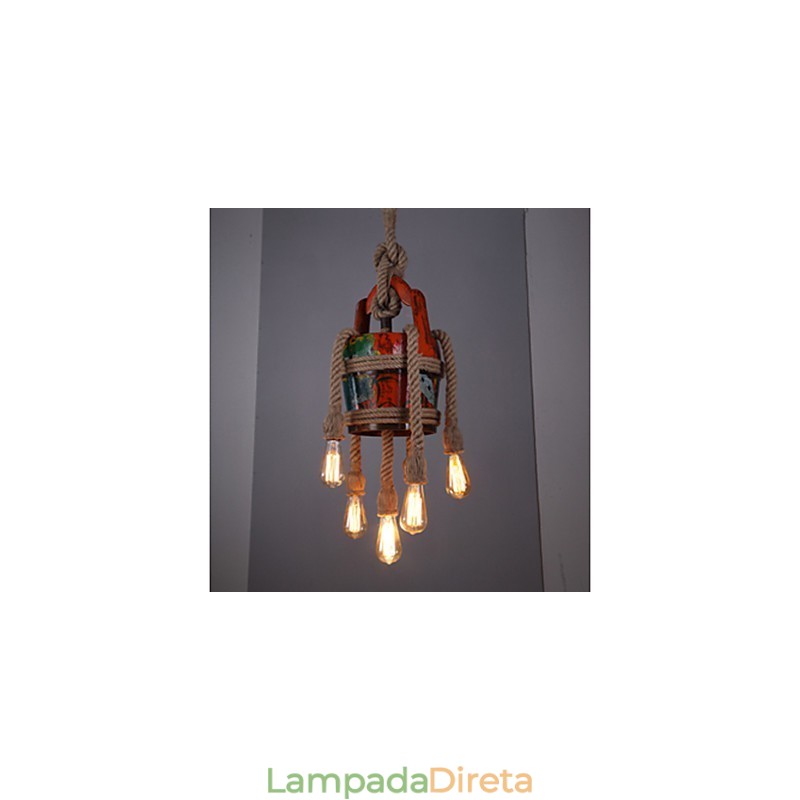 Lustre American Country Hemp Pavilion Lustre Padrão Retro De Produtos Patenteados