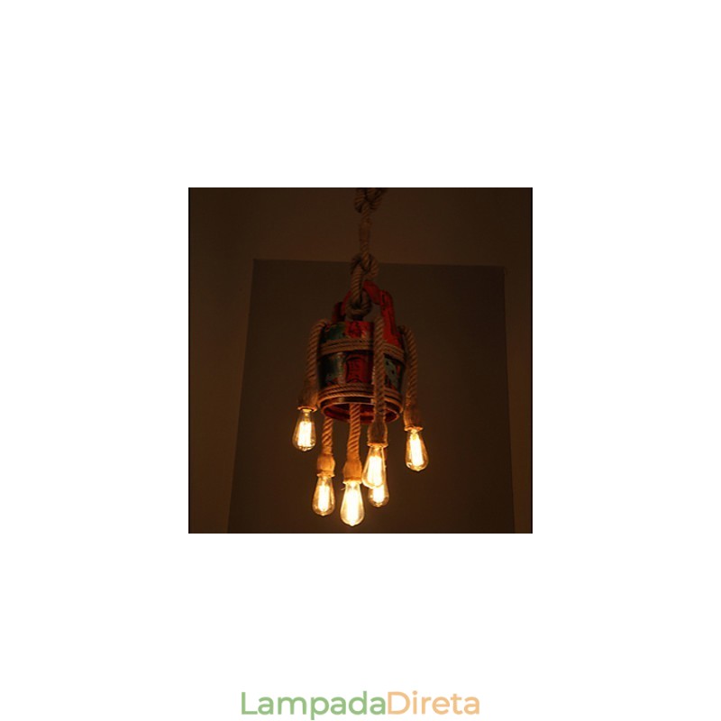 Lustre American Country Hemp Pavilion Lustre Padrão Retro De Produtos Patenteados