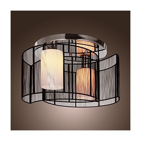 Luminária de Teto Design Moderno 2 Luzes Preto Luminária de Teto Design Moderno 2 Luzes Preto