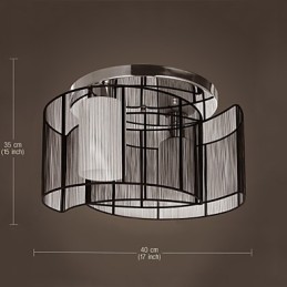 Luminária de Teto Design Moderno 2 Luzes Preto
