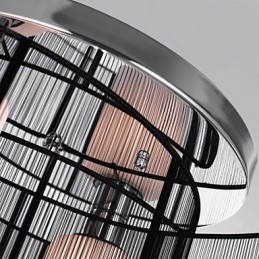 Luminária de Teto Design Moderno 2 Luzes Preto