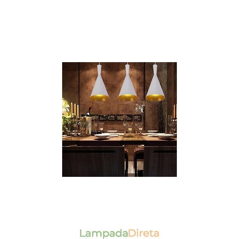 Luminária pendente de metal com pintura retrô country contemporânea moderna