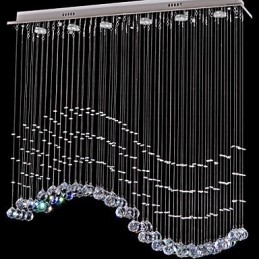 Luminária pendente 6 luzes moderna prata canpoy transparente cristal ondas luminárias de teto