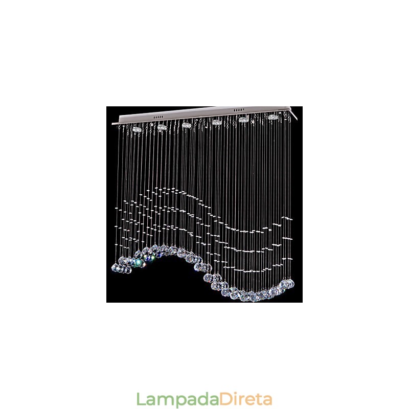 Luminária pendente 6 luzes moderna prata canpoy transparente cristal ondas luminárias de teto