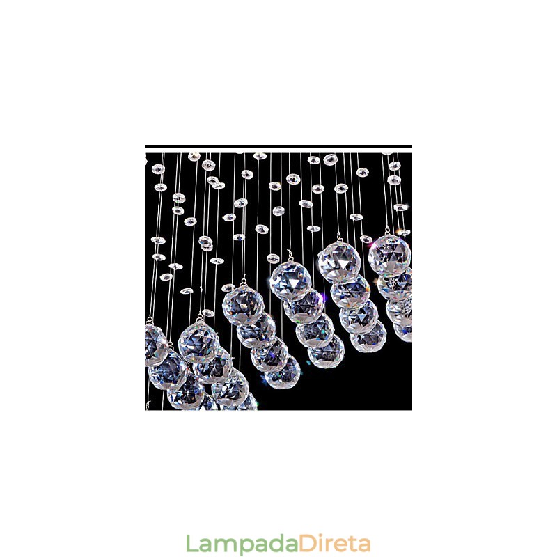 Luminária pendente 6 luzes moderna prata canpoy transparente cristal ondas luminárias de teto