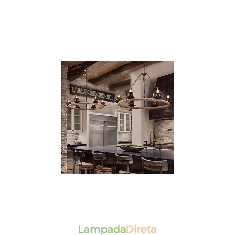 Lustre de corda de vento da indústria cerâmica Lustre RetroLron Simples