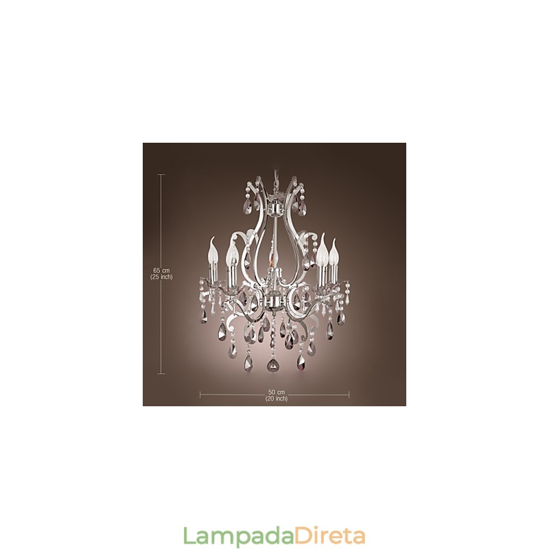 Lustre cromado clássico tradicional