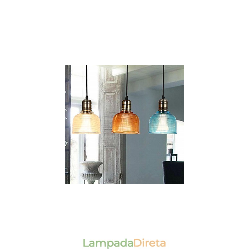 Lustre nórdico pequeno de vitral restaurando formas antigas