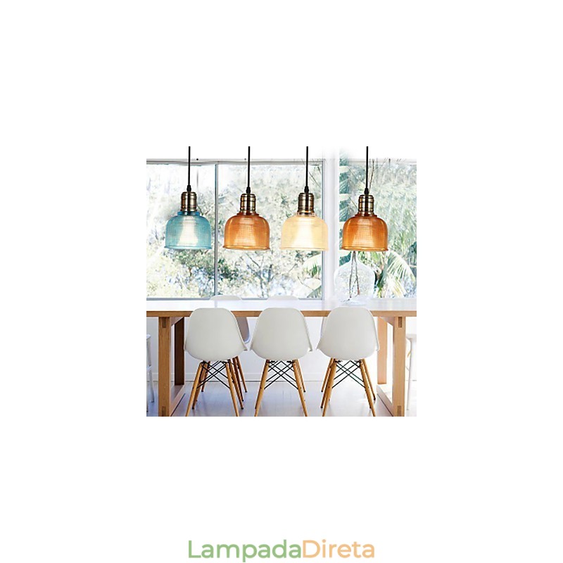 Lustre nórdico pequeno de vitral restaurando formas antigas