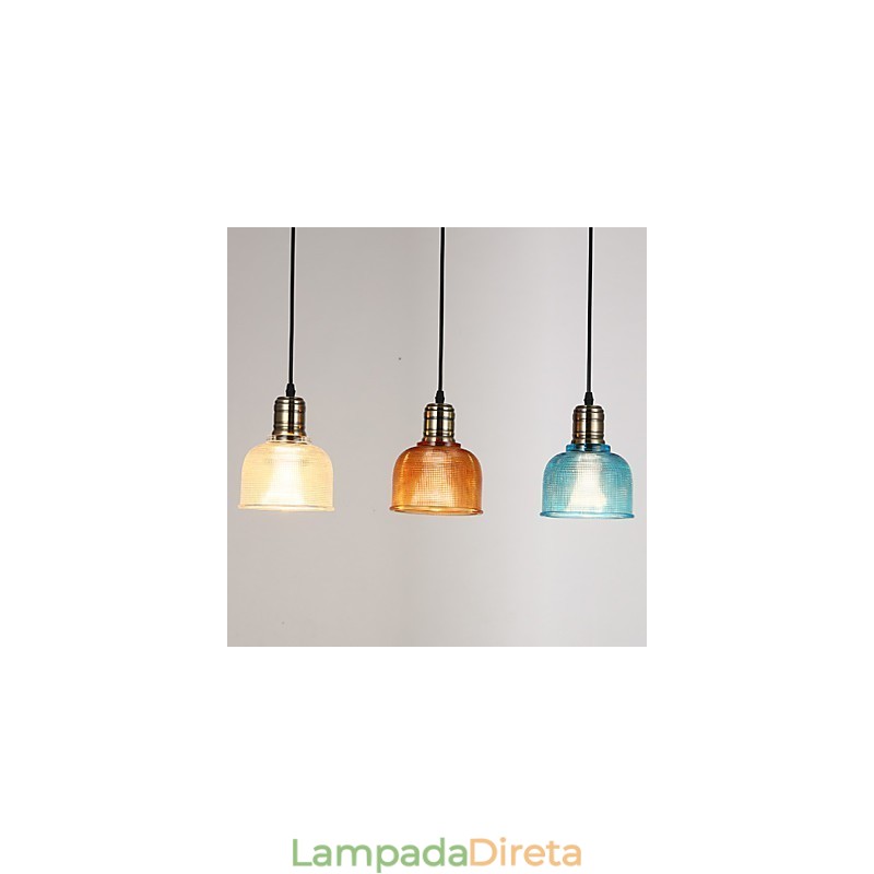 Lustre nórdico pequeno de vitral restaurando formas antigas