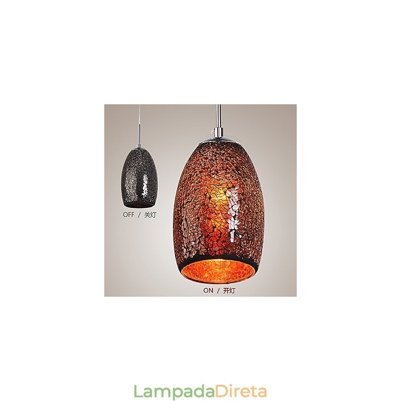 Luminária pendente de metal com pintura vintage clássica tradicional