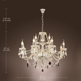 Lustre de vidro galvanizado de cristal rústico Lodge