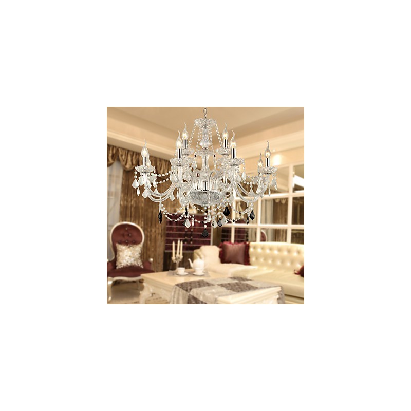 Lustre de vidro galvanizado de cristal rústico Lodge