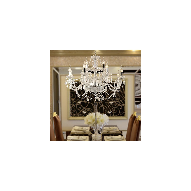 Lustre de vidro galvanizado de cristal rústico Lodge