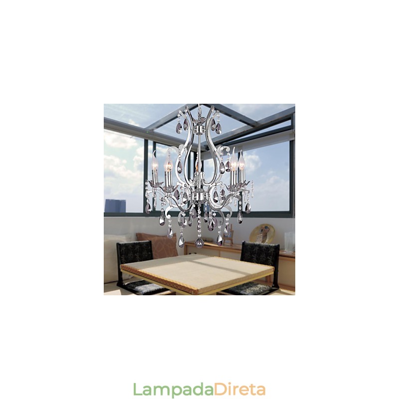 Lustre cromado clássico tradicional