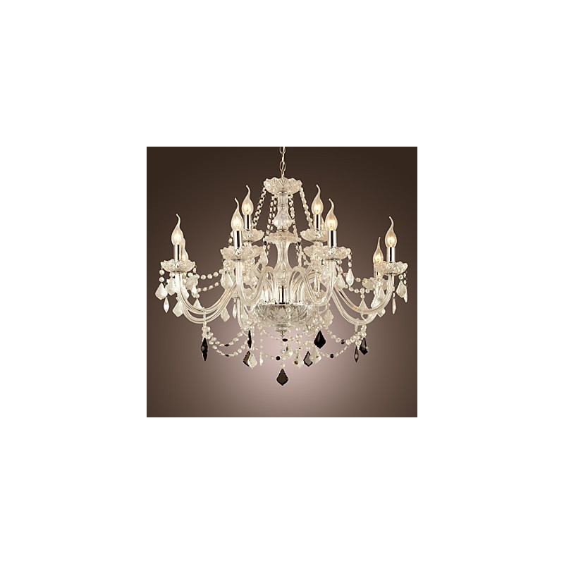 Lustre de vidro galvanizado de cristal rústico Lodge