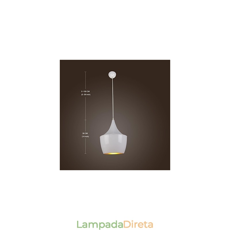 Luminária pendente de metal com pintura retrô country contemporânea moderna