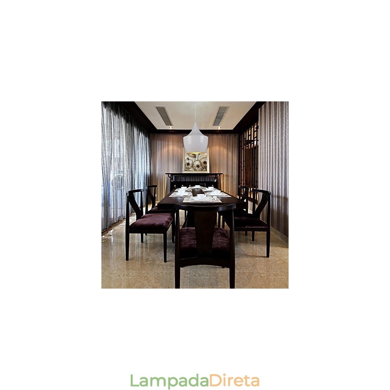 Luminária pendente de metal com pintura retrô country contemporânea moderna