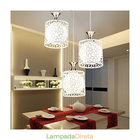 Luminária de ferro forjado contemporânea e contraída com três luzes de cristal criativas Luminária de ferro forjado contemporânea e contraída com três luzes de cristal criativas