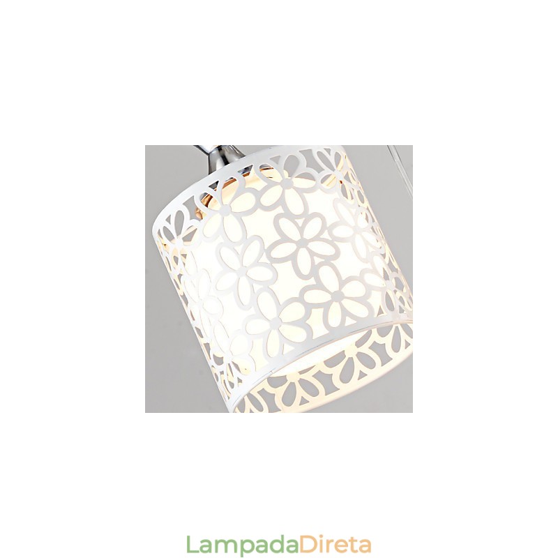 Luminária de ferro forjado contemporânea e contraída com três luzes de cristal criativas