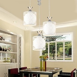 Luminária de ferro forjado contemporânea e contraída com três luzes de cristal criativas