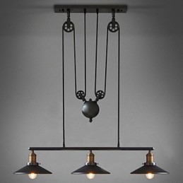 Luminárias pendentes Vintage 3 luzes ST64 Lâmpadas incluídas Sistema Up and Down