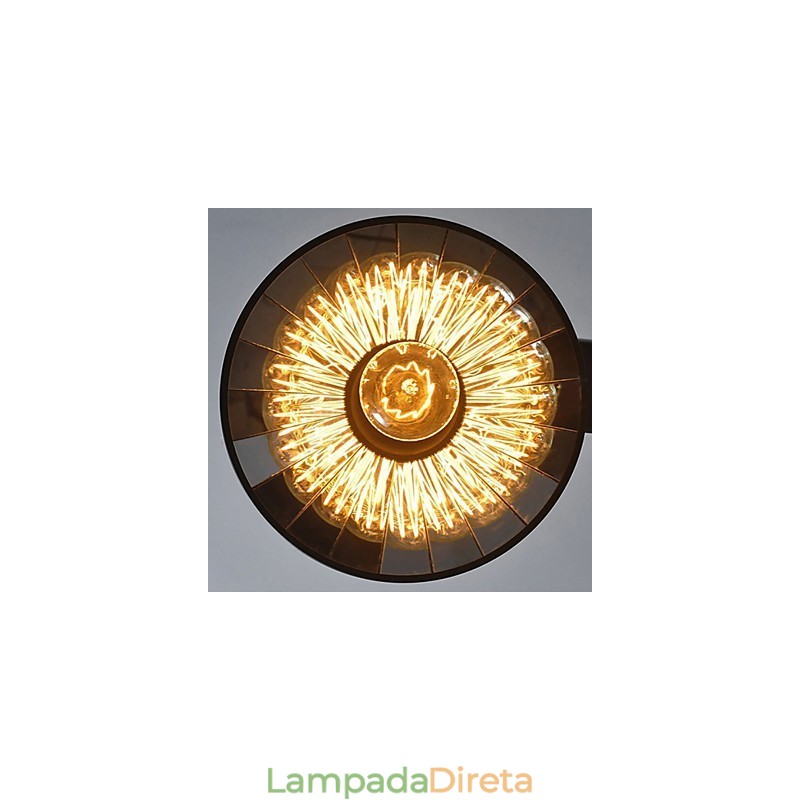 Luminárias pendentes Vintage 3 luzes ST64 Lâmpadas incluídas Sistema Up and Down