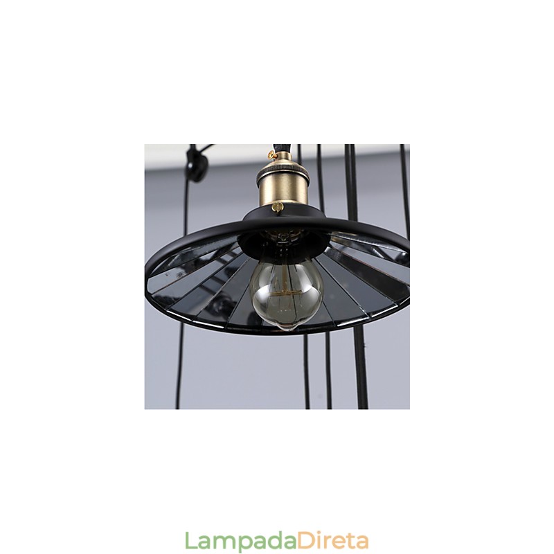 Luminárias pendentes Vintage 3 luzes ST64 Lâmpadas incluídas Sistema Up and Down