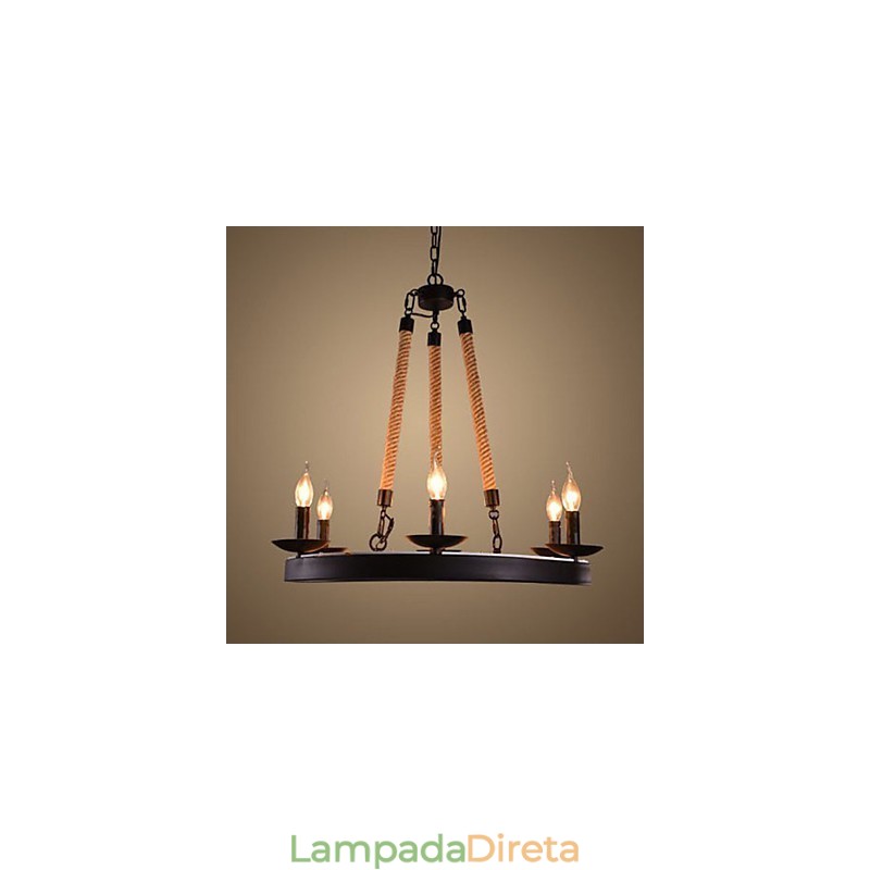 O lustre de corda de ferro do café