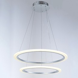 Luminárias de lustre pendente de 2 anéis modernas com