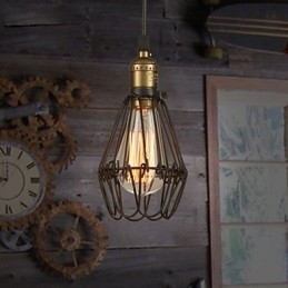 Luminárias pendentes estilo country americano vintage restaurando métodos antigos ferro forjado pequena gaiola droplight