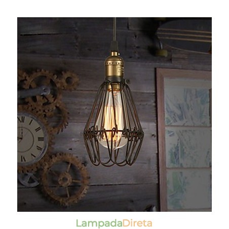 Luminárias pendentes estilo country americano vintage restaurando métodos antigos ferro forjado pequena gaiola droplight Luminárias pendentes estilo country americano vintage restaurando métodos antigos ferro forjado pequena gaiola droplight