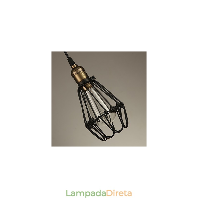 Luminárias pendentes estilo country americano vintage restaurando métodos antigos ferro forjado pequena gaiola droplight