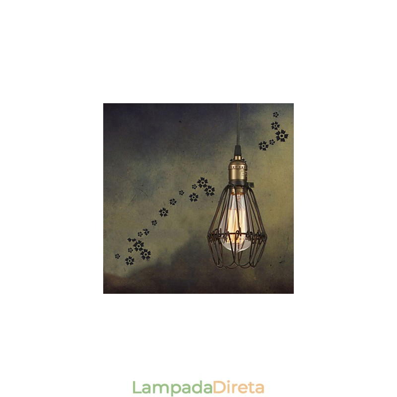 Luminárias pendentes estilo country americano vintage restaurando métodos antigos ferro forjado pequena gaiola droplight