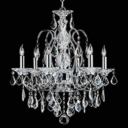 Lustre de cristal cromado clássico tradicional em metal