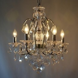 Lustre de cristal cromado clássico tradicional em metal